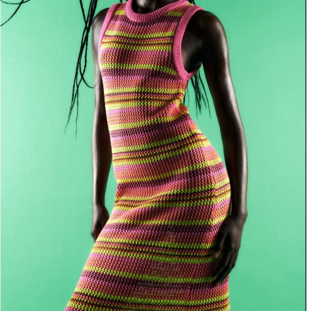 Zara Knit Dress Multicolored in M